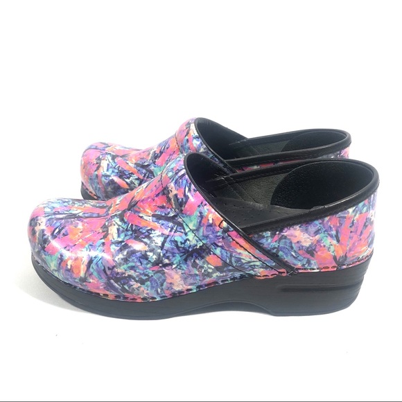 dansko multicolor clogs